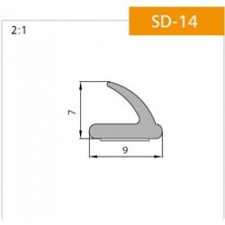 Trebor Tesnenie biele V-profil 9x7mm 100m SD-14CX/4-0
