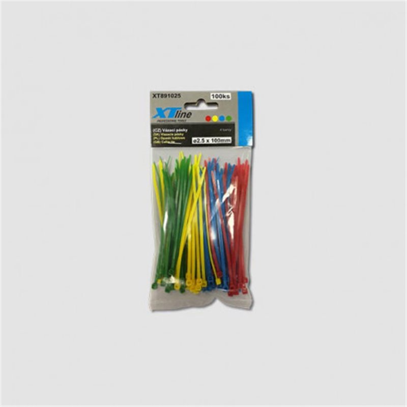XTline Viazacia páska 150x2,5mm 50ks farebná nylon XT891525