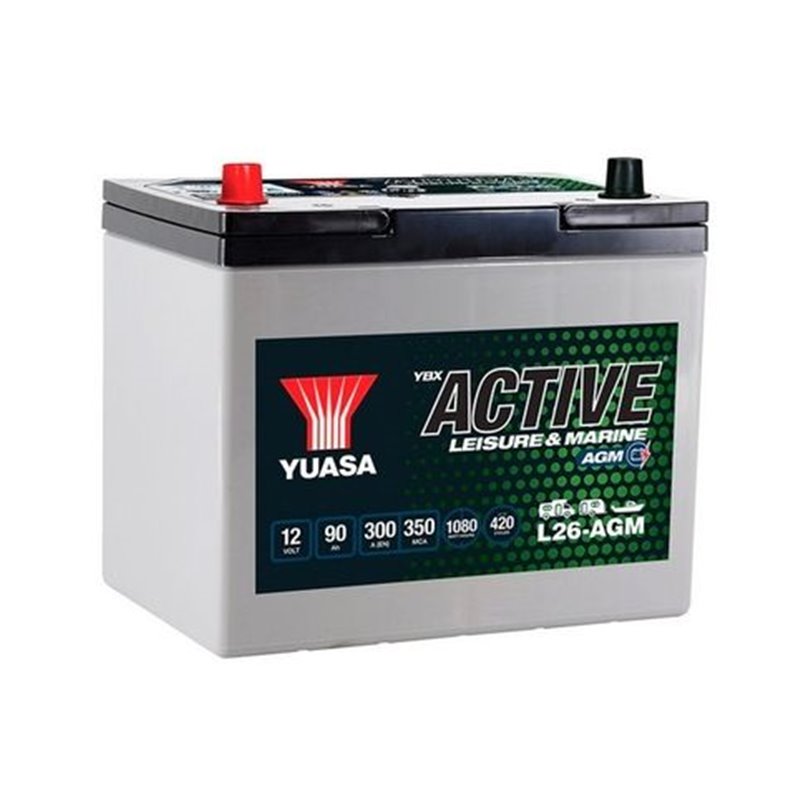 YUASA AGM 90Ah Autobatéria12V , 300A , L26-AGM