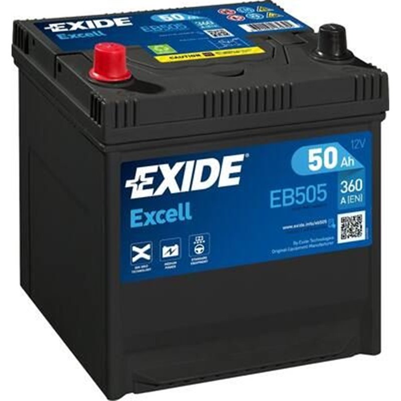 EXIDE Excell 50Ah Autobatéria, 12V , 360A , ĽAVÁ !!! EB505