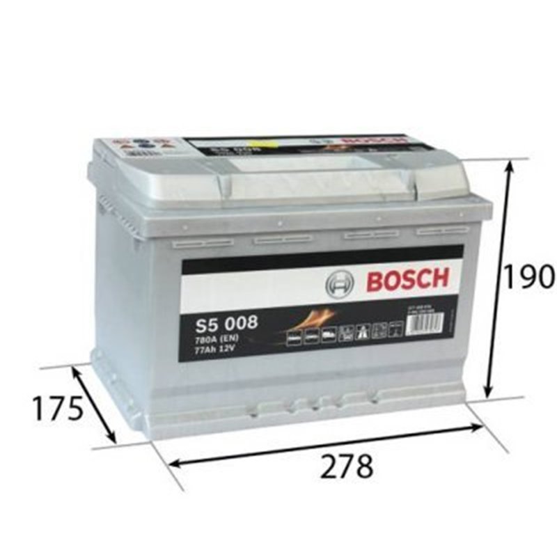 BOSCH S5 77Ah Autobatéria12V , 780A , 0 092 S50 080