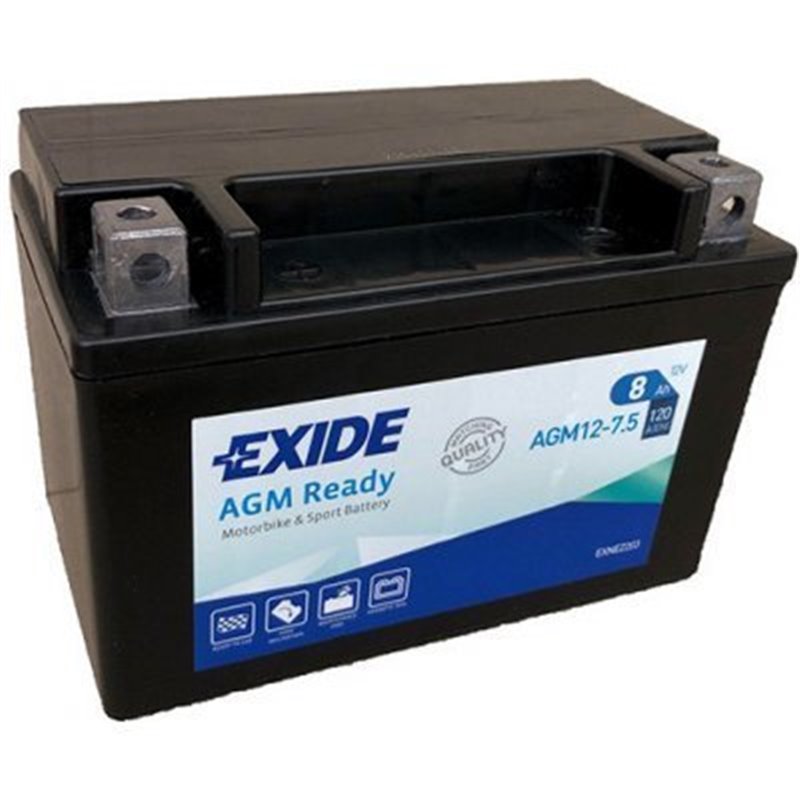 EXIDE motobatéria 12 V, 8 Ah, 120 A, EXIDE AGM12-7.5