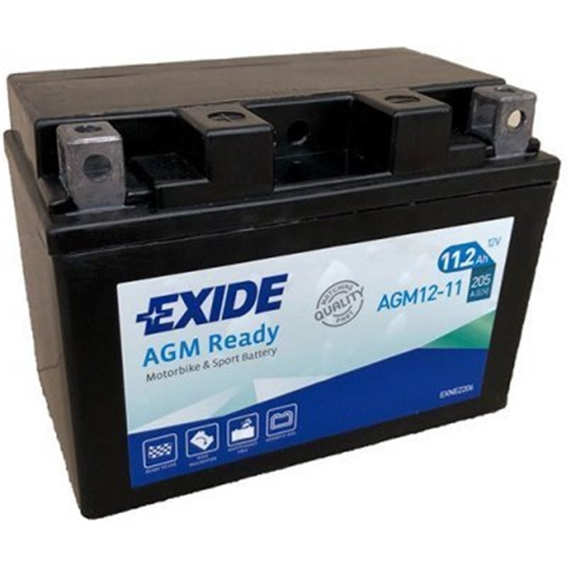 EXIDE motobatéria AGM , 12 V, 11,2 Ah, 205 A, AGM12-11