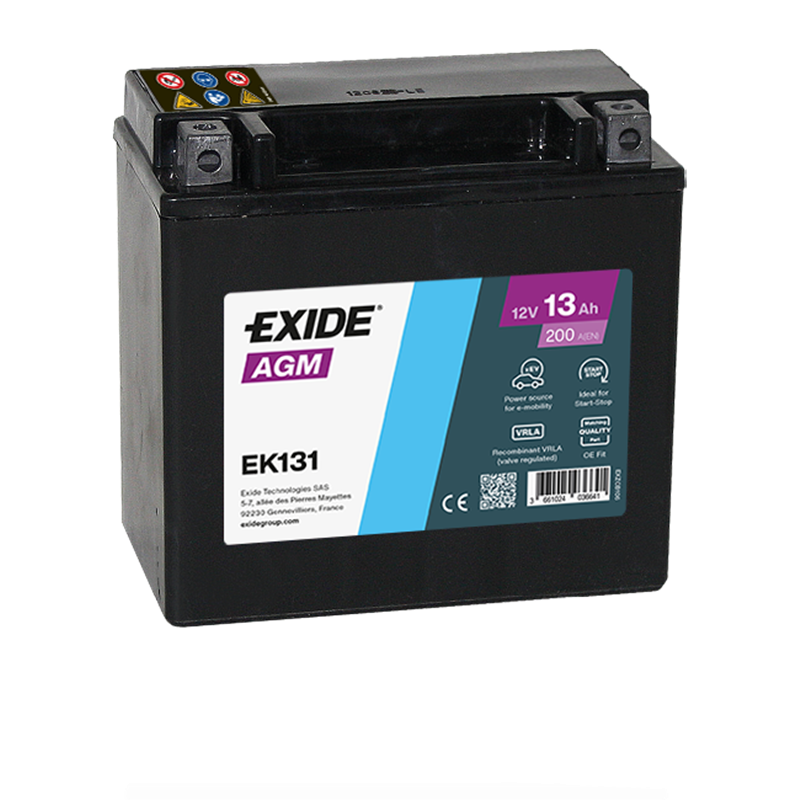 EXIDE AGM motobatéria 12 V, 13 Ah, 200A, EK131