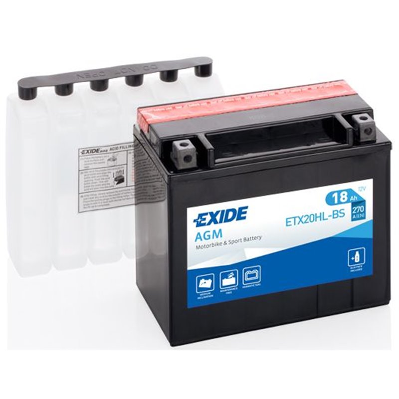 EXIDE motobatéria 12 V, 18 Ah, 270 A, ETX20HL-BS