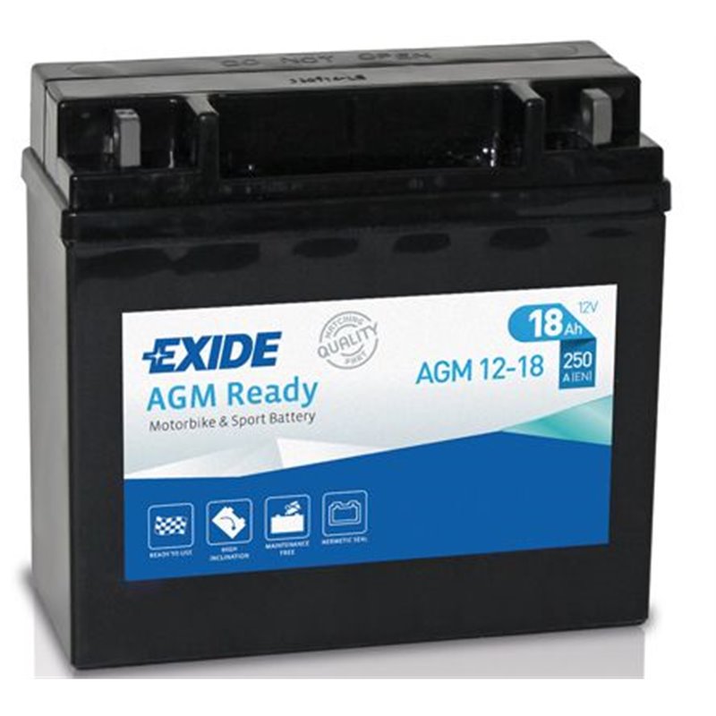 EXIDE motobatéria 12 V, 18 Ah, 250 A, AGM12-18