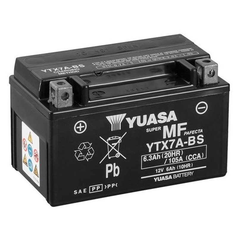 YUASA motobatéria 12 V, 6,3 Ah, 105A, YTX7A-BS