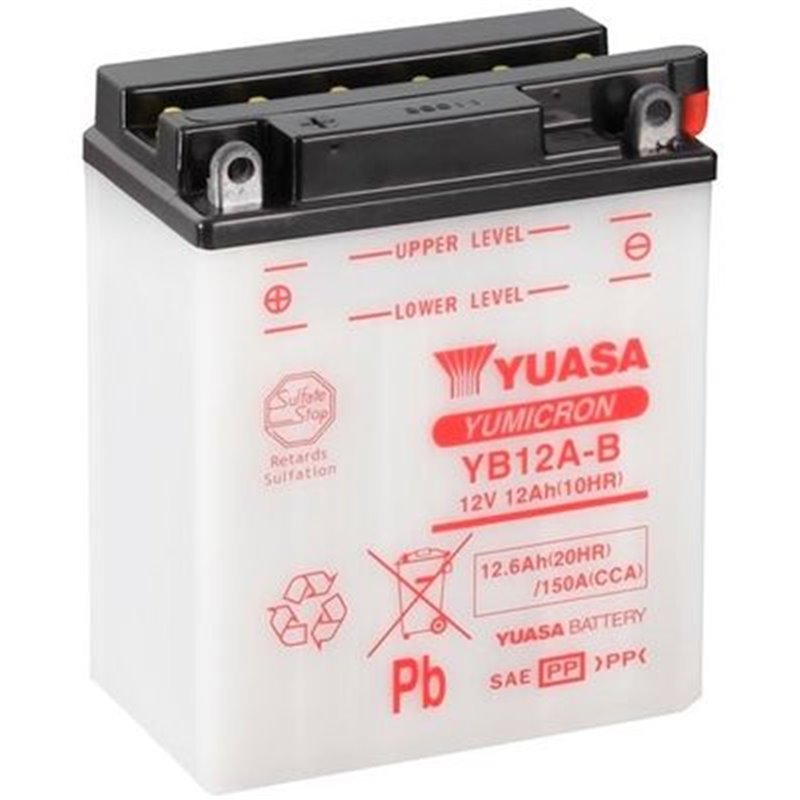 YUASA motobatéria 12 V, 12,6 Ah, 150A, YB12A-B