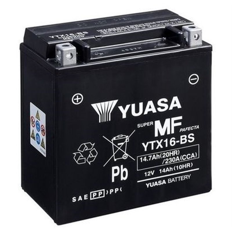 YUASA motobatéria 12 V, 14,7 Ah, 230A, YTX16-BS