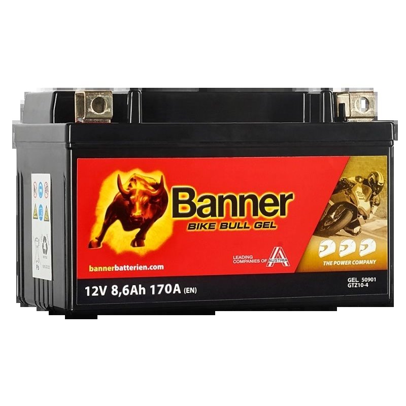 Banner Bike Bull GEL 8,6Ah Motobatéria 12V 170A, GTZ10-4, 509 01