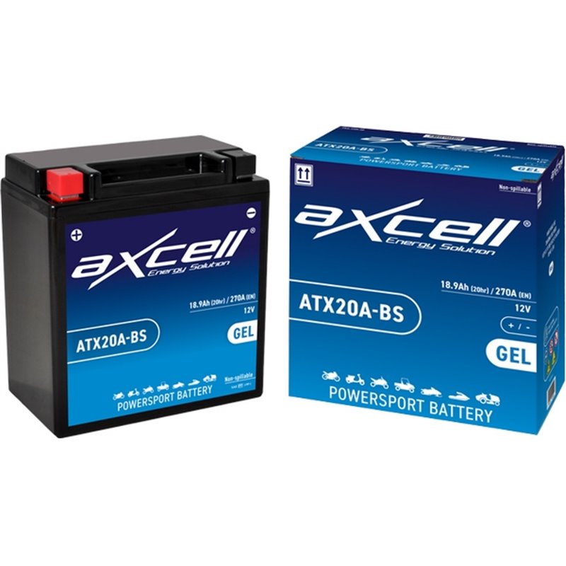 AXCELL motobatéria 12V 18Ah 270A, ATX20A-BS GEL