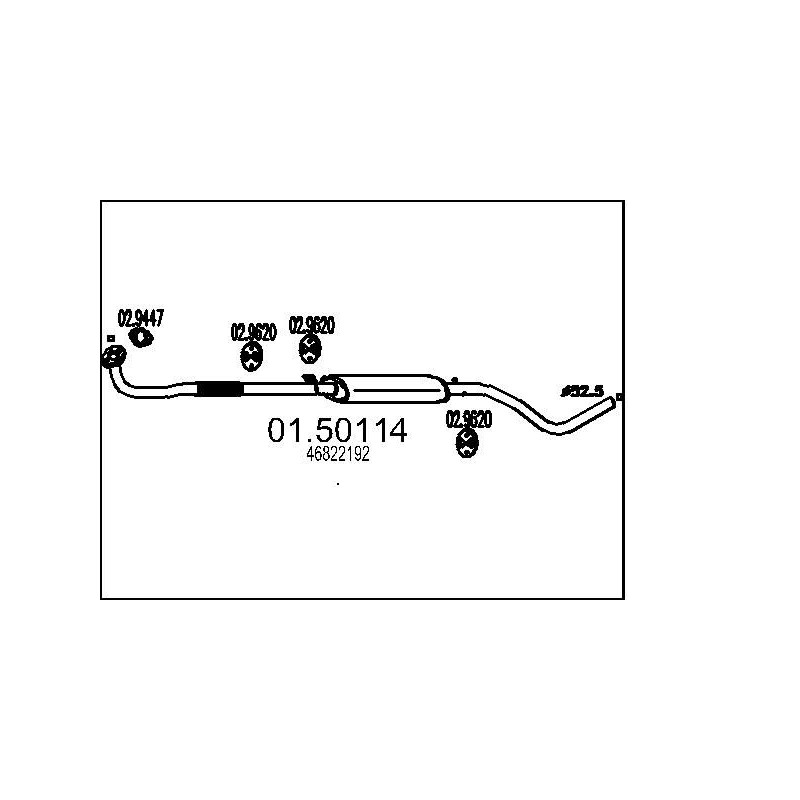 Stredný tlmic výfuku MTS 01.50114