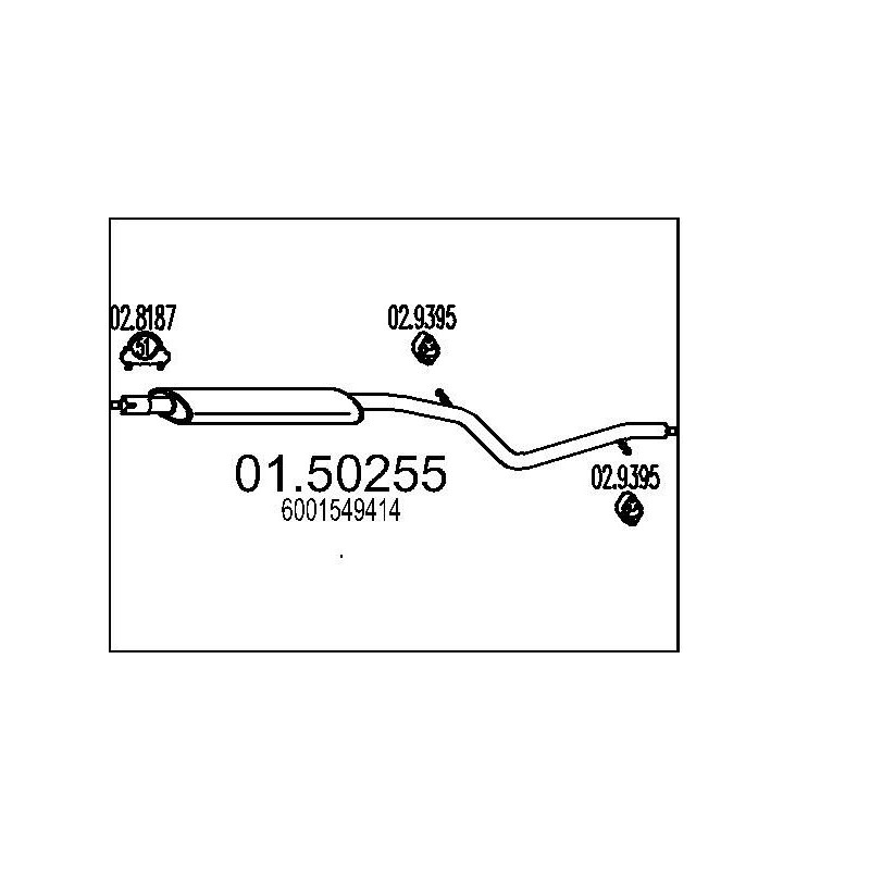 Stredný tlmic výfuku MTS 01.50255