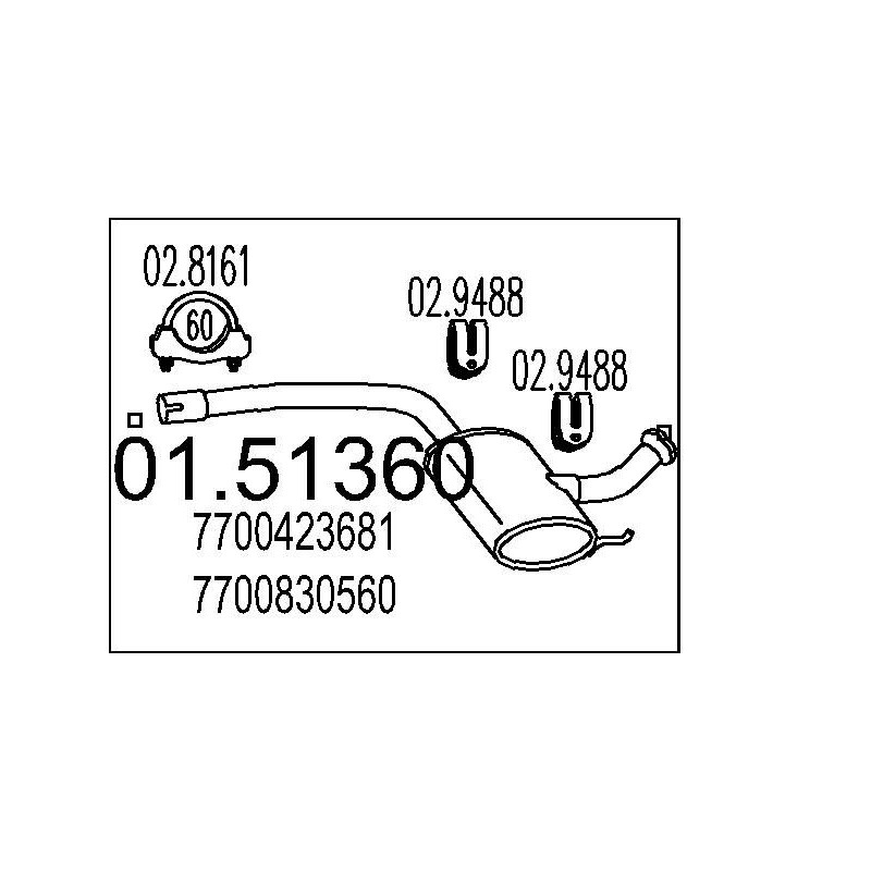 Stredný tlmic výfuku MTS 01.51360