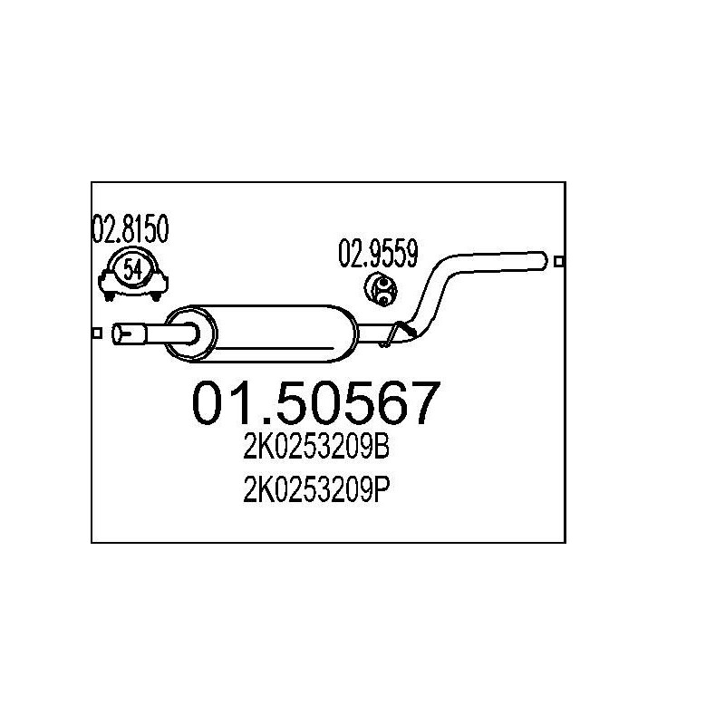Stredný tlmic výfuku MTS 01.50567